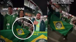 VIDEO | Un grupo de hinchas de Palmeiras apareció en el Monumental a horas del duelo ante Boca