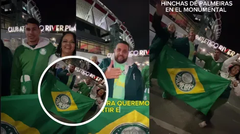 VIDEO | Un grupo de hinchas de Palmeiras apareció en el Monumental a horas del duelo ante Boca