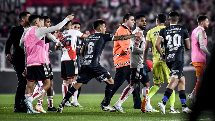 Tomás Marchiori habló del cruce con Borja tras el triunfo de River ante Atlético Tucumán