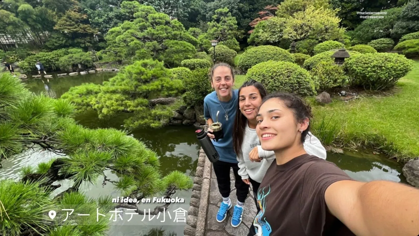 Las jugadoras ya instaladas en Fukuoka.