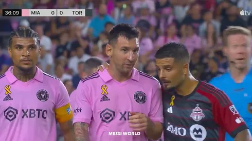 Así salió Lionel Messi del campo de juego.