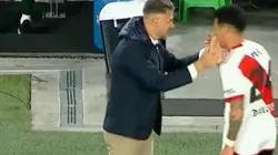 Buen gesto de Demichelis con dos referentes de River.