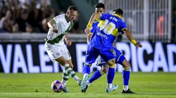 Brahian Alemán enfrentando a Boca.