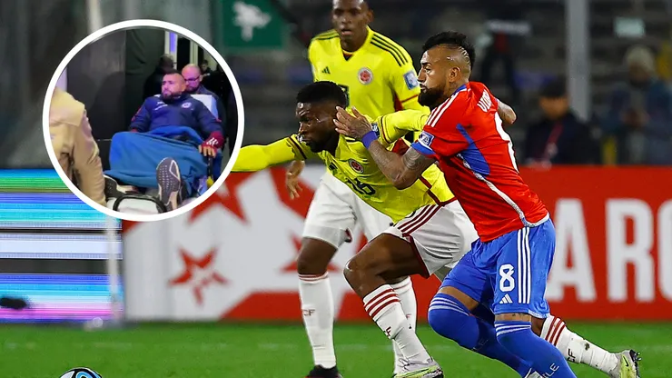 Se fue en ambulancia: la grave lesión de Arturo Vidal en el Chile - Colombia (VIDEO)