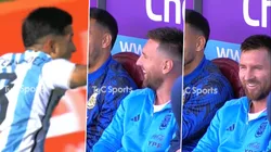 Así reaccionó Messi por el 1-0 de Argentina.