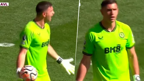 El furioso gesto de Dibu Martínez contra sus compañeros en la derrota ante Liverpool