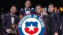 Messi, Dibu, Lautaro y Julián en la gala del Balón de Oro.