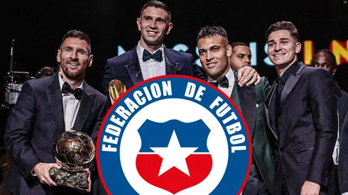 Messi, Dibu, Lautaro y Julián en la gala del Balón de Oro.