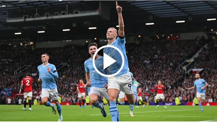 Doblete y asistencia de Erling Haaland para el triunfo de Manchester City en el derbi