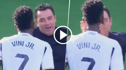 Vinícius Júnior y Xavi Hernández se cruzaron en pleno clásico.