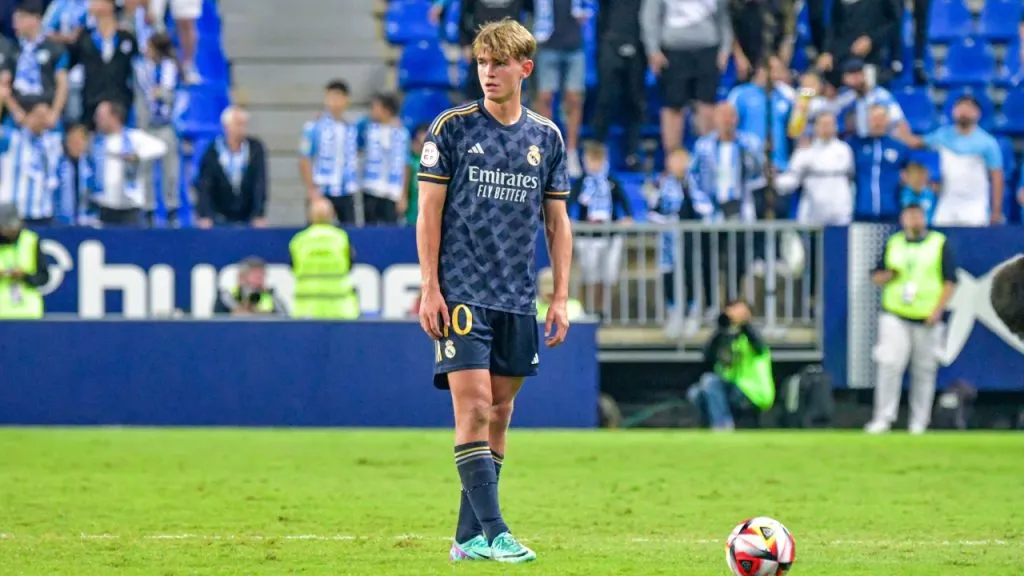 Nico Paz, en un partido de Real Madrid Castilla (Getty Images).