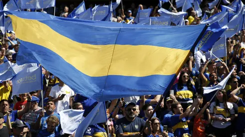 BUENOS AIRES, ARGENTINA - OCTOBER 1: Fans cheer before a match between Boca Juniors and River Plate as part of Group B of Copa de la Liga Profesional 2023 at Estadio Alberto J. Armando on October 1, 2023 in Buenos Aires, Argentina. (Photo by Daniel Jayo/Getty Images)