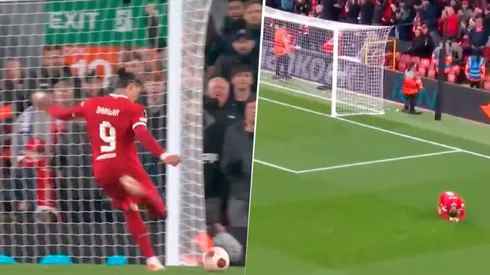 El delantero estuvo a punto de marcar su doblete pero falló en la definición.