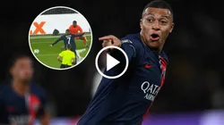El festejo de Mbappé por su golazo ante Milan.