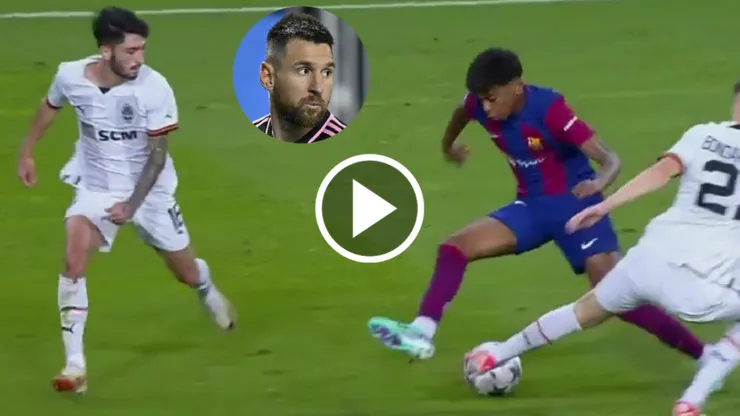 Lamine Yamal se deshizo de un par de defensores y emuló a Messi.