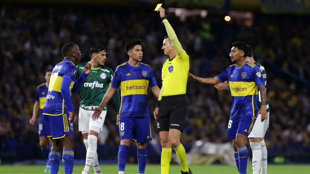 Roldán durante la semifinal entre Boca y Palmeiras. (Getty)