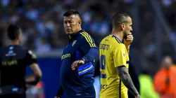 Jorge Almirón junto a Darío Benedetto en el Cilindro de Avellaneda.