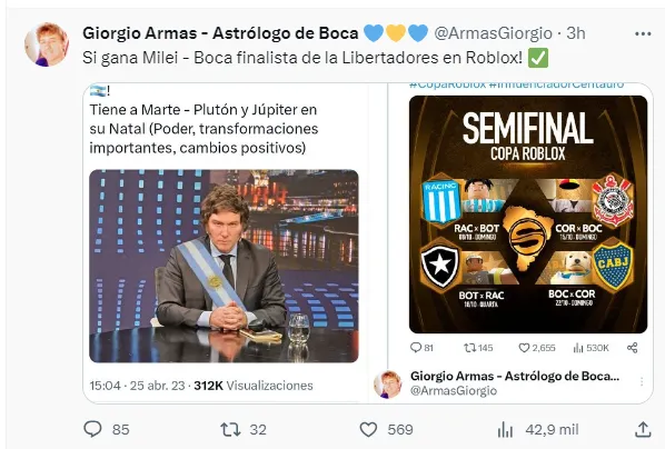 Posteo de Giorgio Armas.