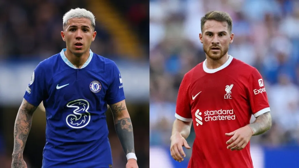 Enzo Fernández y Alexis Mac Allister, los argentinos de Chelsea y Liverpool (Getty Images).