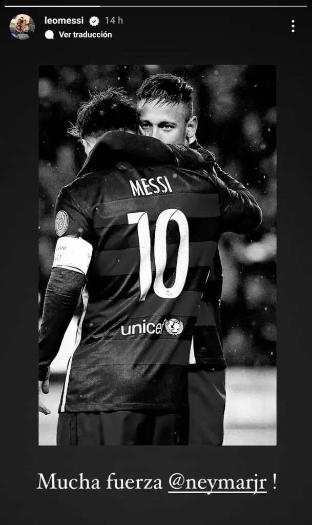 El posteo de Lionel Messi para Neymar.
