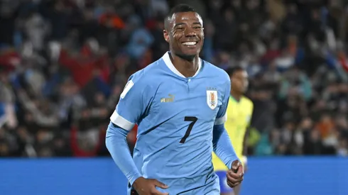 De La Cruz festejando su tanto ante Brasil.