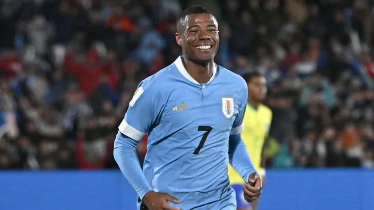 De La Cruz festejando su tanto ante Brasil.