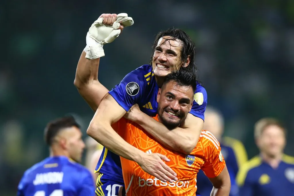 Edinson Cavani y Sergio Romero, las dos figuras de Boca (Getty Images).