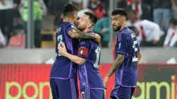 La celebración de los jugadores argentinos.