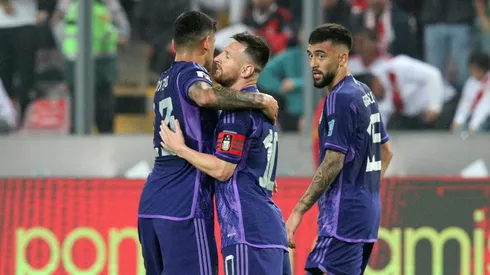 La celebración de los jugadores argentinos.