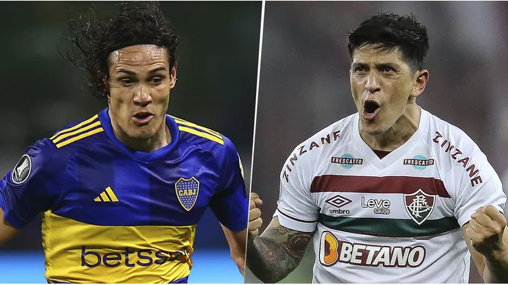 Edinson Cavani y Germán Cano.