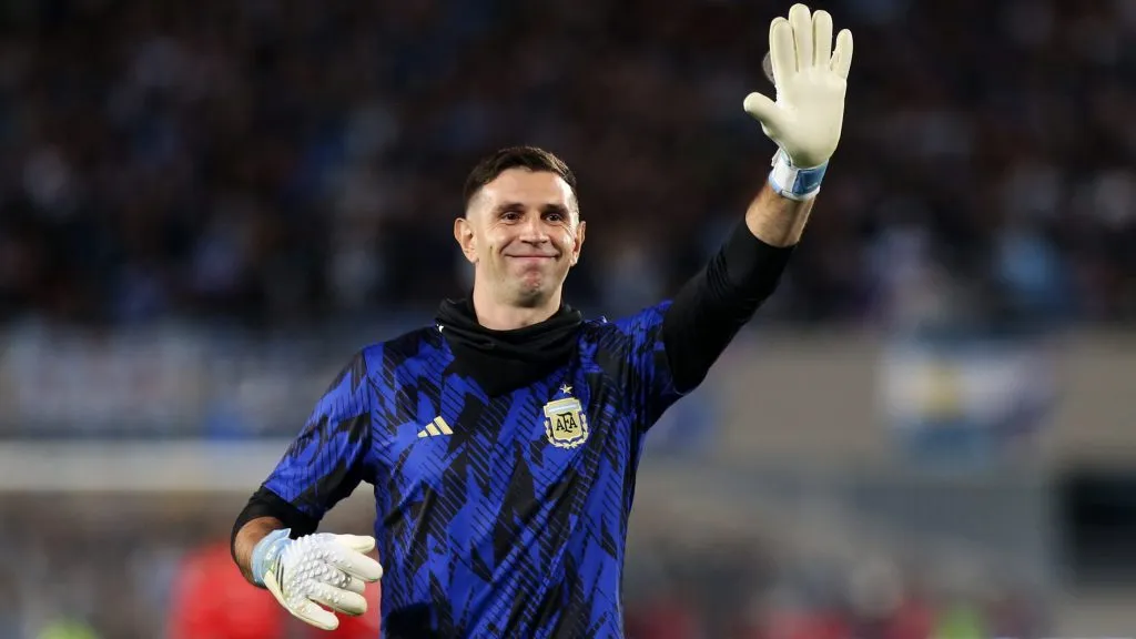 Martínez en el Estadio Monumental. // Getty