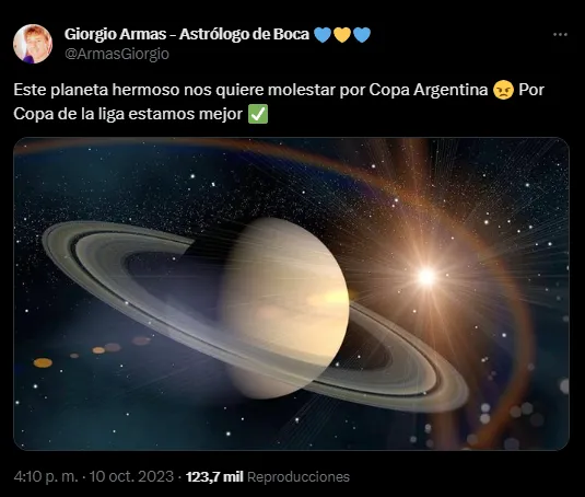 La predicción de Armas en su cuenta de Twitter