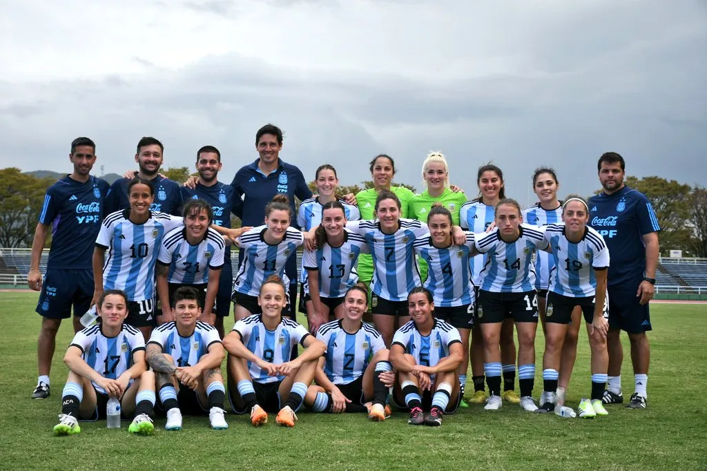 Argentina luego de su último partido en Japón, en agosto. PRENSA AFA.