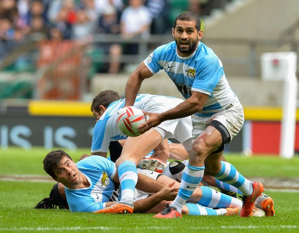 Gastón Revol, capitán de Los Pumas 7s, durante el Circuito Mundial de Seven 2023. (Getty Images)