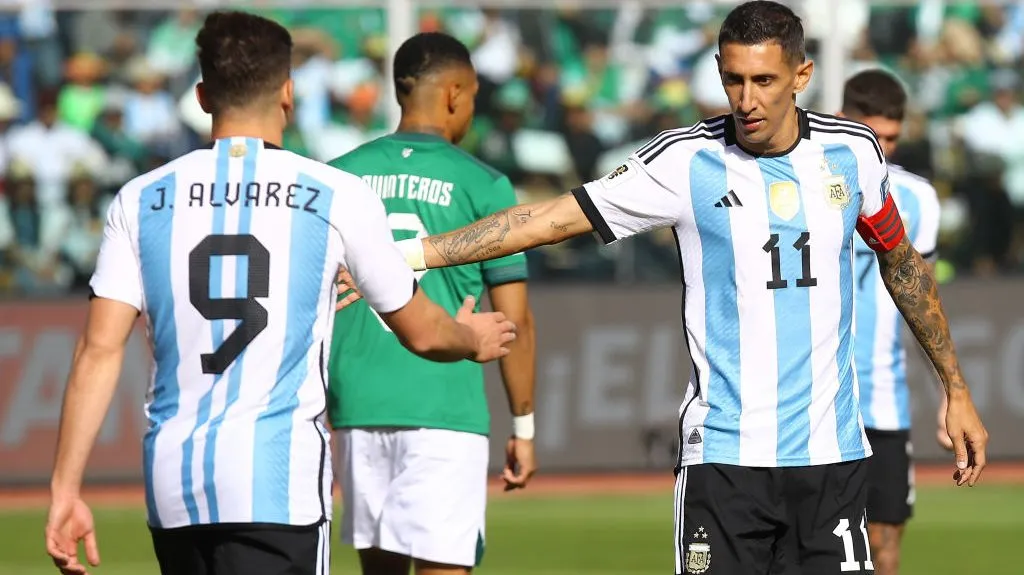 Julián Álvarez podría ingresar en lugar de Di María. Getty
