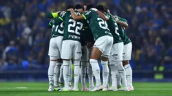 Los jugadores de Palmeiras en la cancha de Boca.