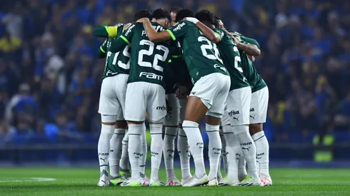 Los jugadores de Palmeiras en la cancha de Boca.