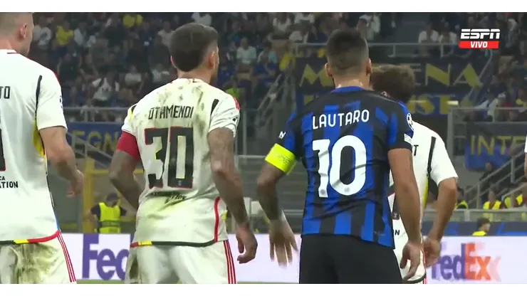 ¿Se sacaron chispas? El cruce entre Lautaro Martínez y Otamendi en la Champions League