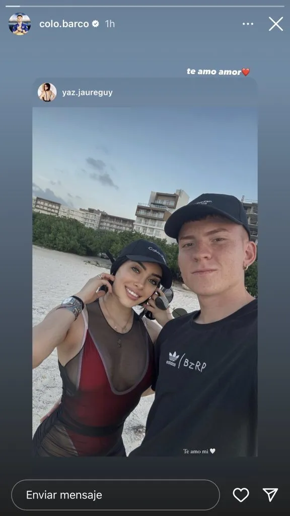 La historia de Valentín Barco en su cuenta de Instagram.