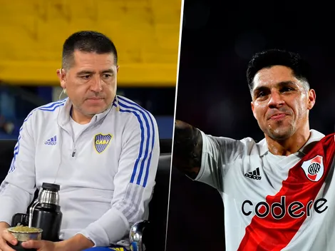 El palo de Riquelme a Enzo Pérez por el último Superclásico