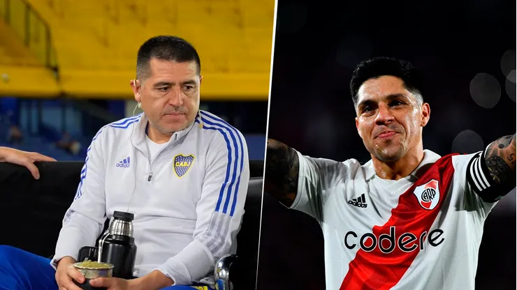 El palo de Riquelme a Enzo Pérez por el último Superclásico