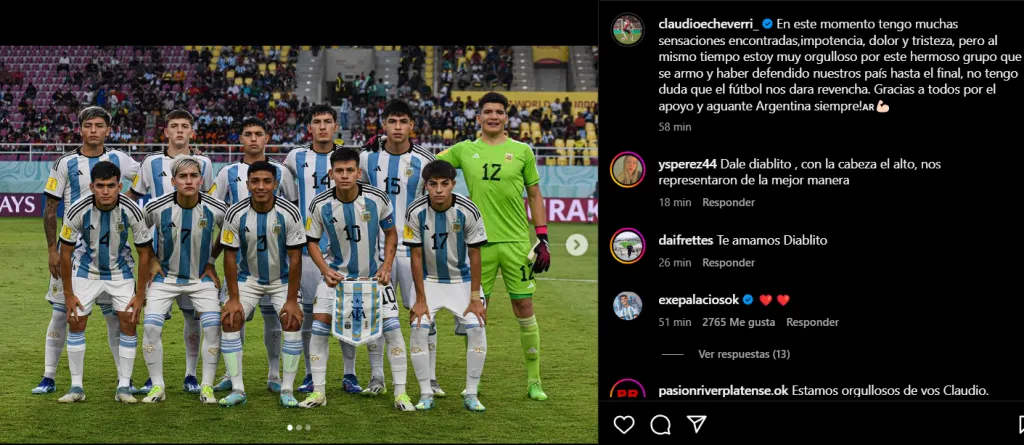 El posteo del Diablito Echeverri. (Foto: Instagram)