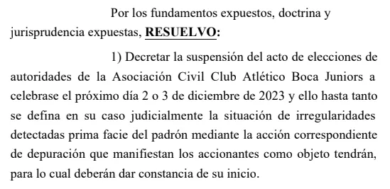 Parte del comunicado de la Justicia.