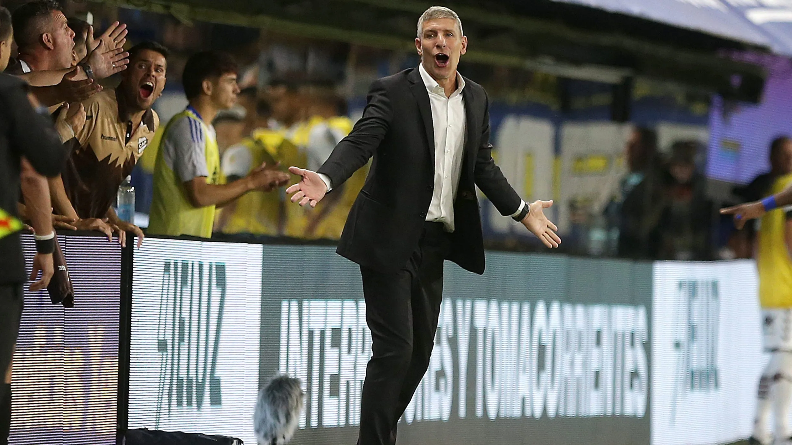 Martín Palermo el 19 de febrero en la Bombonera en el Boca vs. Platense. Getty Images.