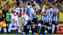 Messi retó a Enzo Fernández en el festejo del gol de Otamendi.