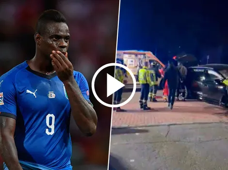 VIDEO | Otra polémica de Balotelli: chocó en Italia y su auto quedó destrozado