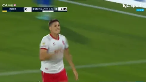 El delantero de Estudiantes abrió el marcador ante Boca.