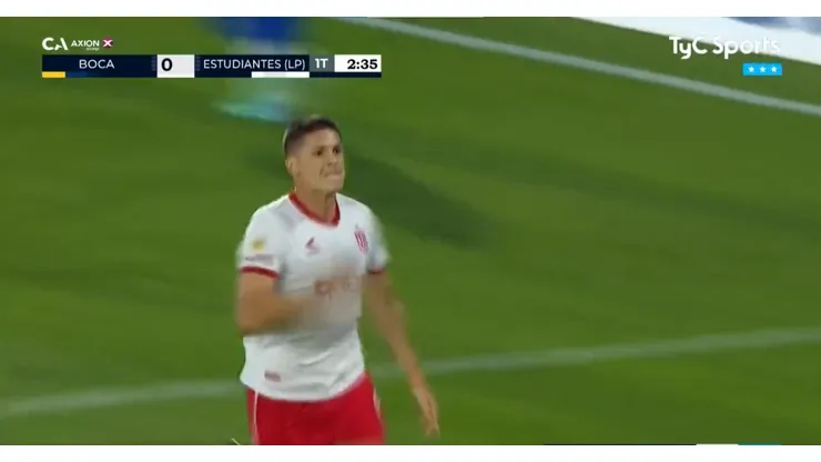 El delantero de Estudiantes abrió el marcador ante Boca.
