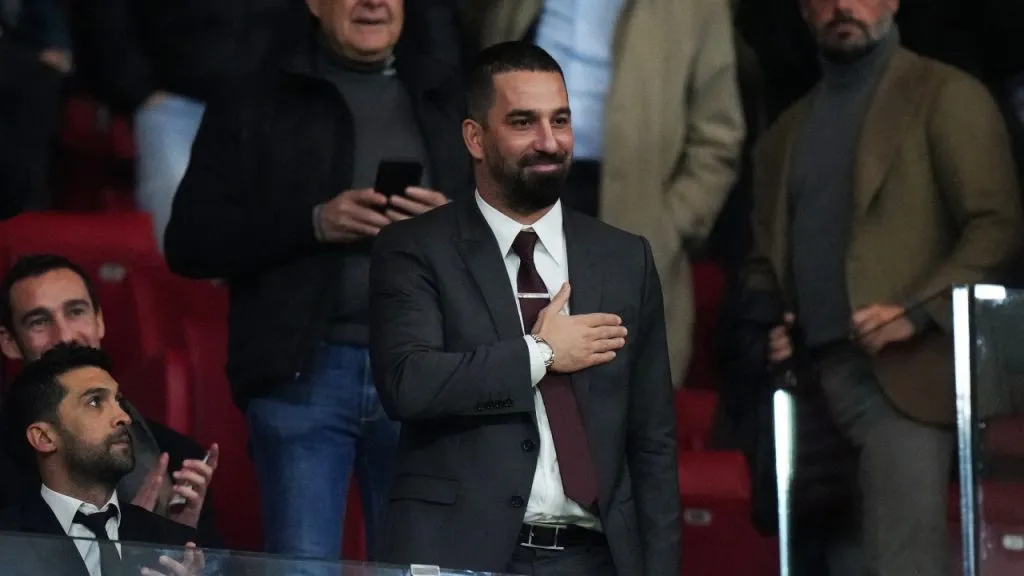 Arda Turan, en su última visita a un partido de Atlético de Madrid en enero de 2023.