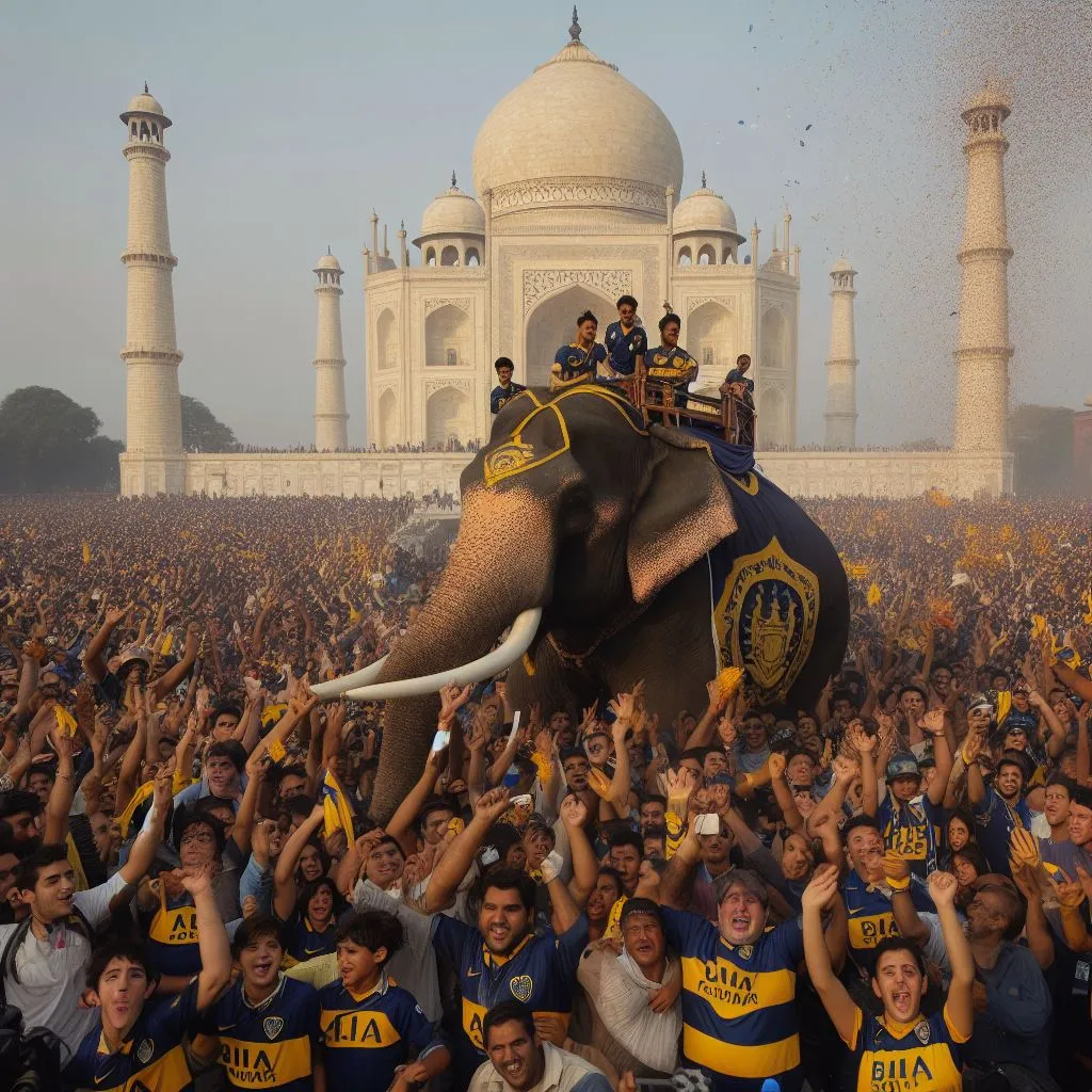 El Xeneize llenando también el mausoleo en Agra. (Foto: Bing Image Generator, Dall-E-3)
